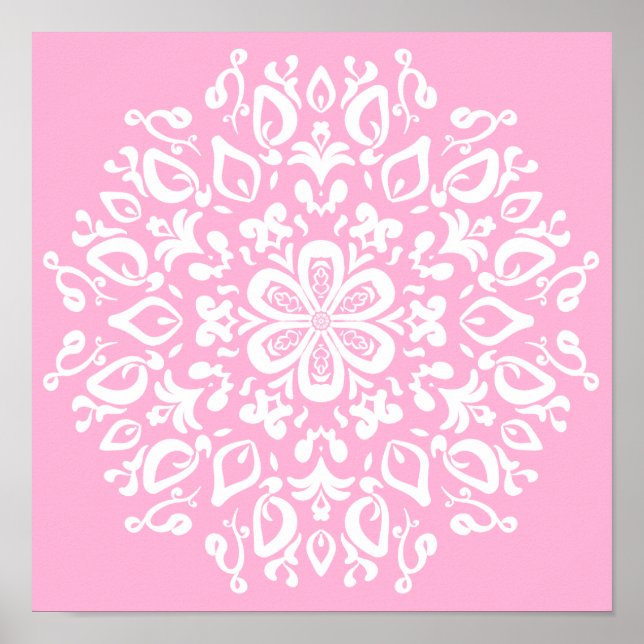Pôster Rosa Mandala (Frente)