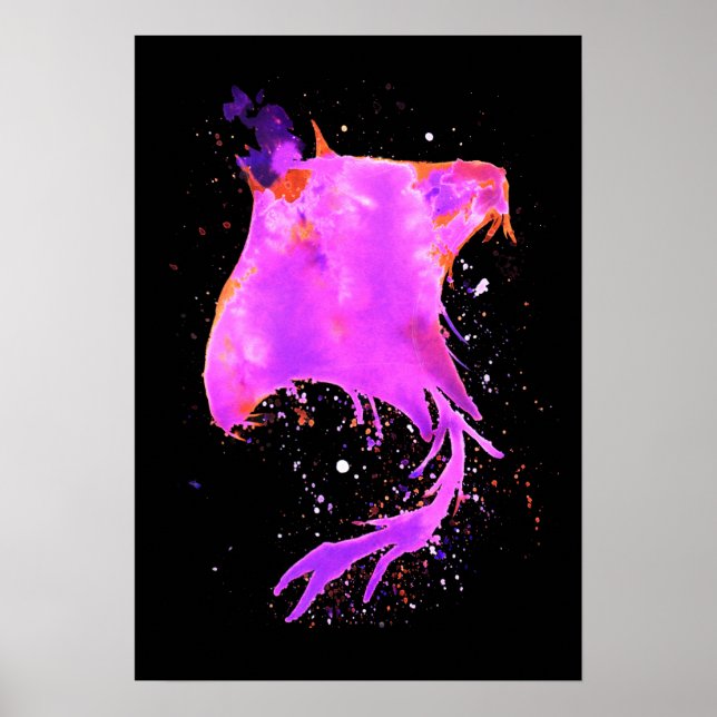Poster Rosa Manta Ray (Frente)