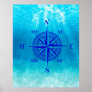 Poster Rosa marinho de Compass Azul
