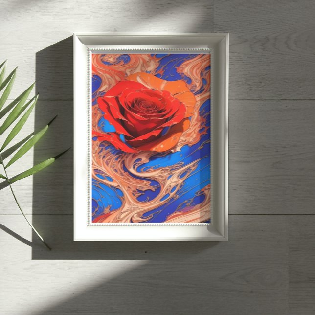 Poster Rosa Mármore Abstrata Artística (Criador carregado)
