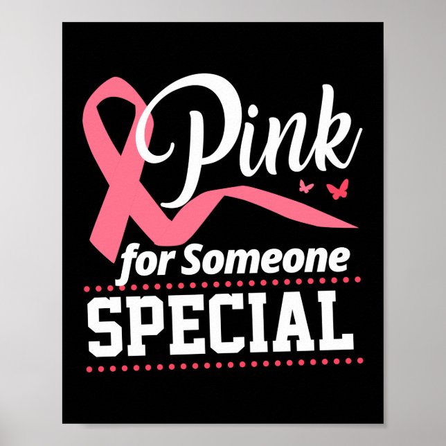 Poster Rosa Para Alguém Cancer Especial Da Mama (Frente)