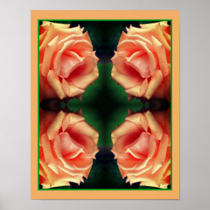Poster Rosa Pêssego em Flor Abstrata