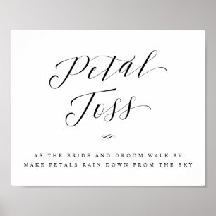 Poster Rosa Petal Enviar Sinal de Casamento Calliográfico