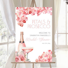 Poster Rosa Petals & Prosecco - Chá de panela Floral 24x3