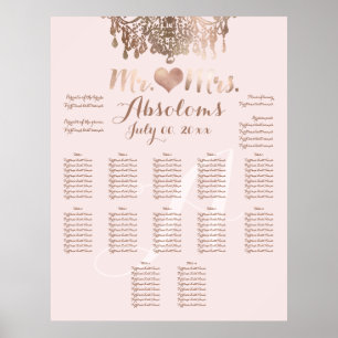 Poster Rosa PixDezines - Chandelier/Heart/DIY Bckgrnd