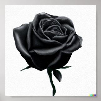 Poster Rosa preto