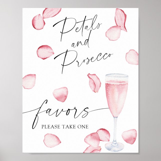 Poster Rosa prosecco - favores de noiva por favor tome um (Frente)