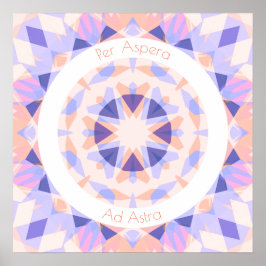 Poster Rosa Púrpura Por Aspera Ad Astra Estrelas Motivaçã