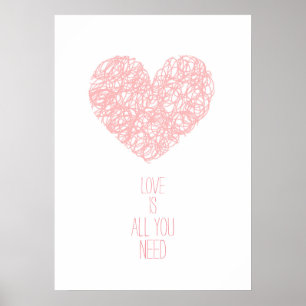 Poster Rosa Quarts Amor É Tudo O Que Você Precisa De Di