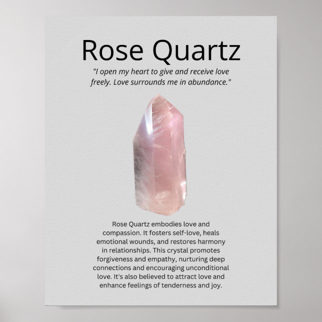 Poster Rosa Quartz Crystal Significa (Frente)