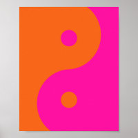 Rosa Quente E Yin Yang Laranja