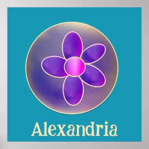 Poster Rosa Quente-Rosa Puro-Flor Personalizado