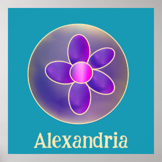 Poster Rosa Quente-Rosa Puro-Flor Personalizado