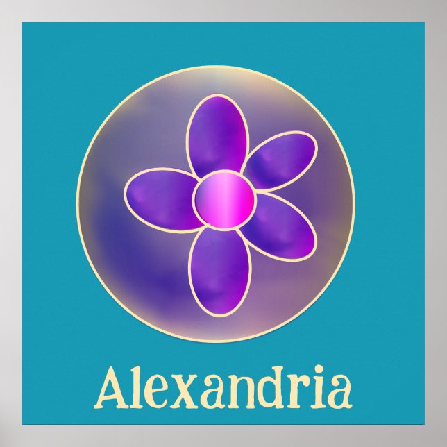 Poster Rosa Quente-Rosa Puro-Flor Personalizado (Frente)