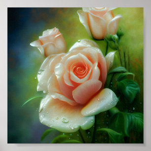 Poster Rosa rosa aguada