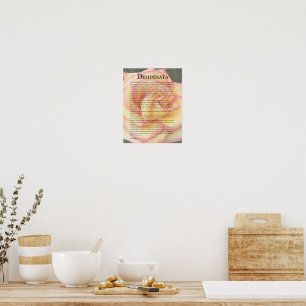 Poster Rosa Rosa Amarela e Poema Desiderata