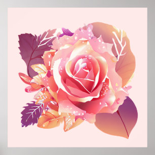 Poster Rosa Rosa Rosa Rosa Bela Solteiro