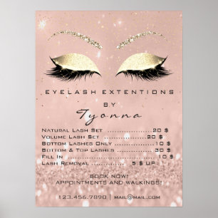 Pôster Rosa Rosa Rosa Rosa Dourada Olhos Esbranquiçados F
