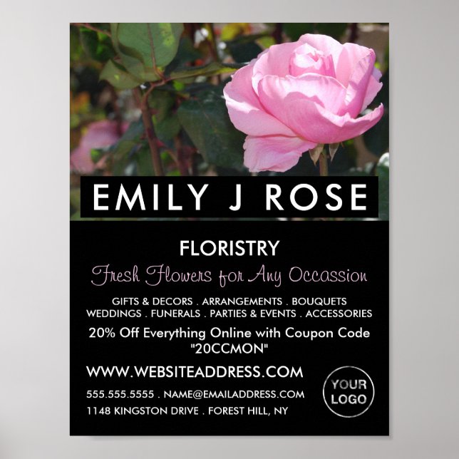 Poster Rosa Rosa Rosa Rosa, Florista, Publicidade Florist (Frente)