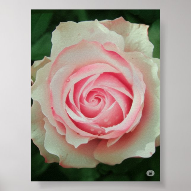 Poster Rosa Rosa Rosa Rosa Petal Espiral (Frente)