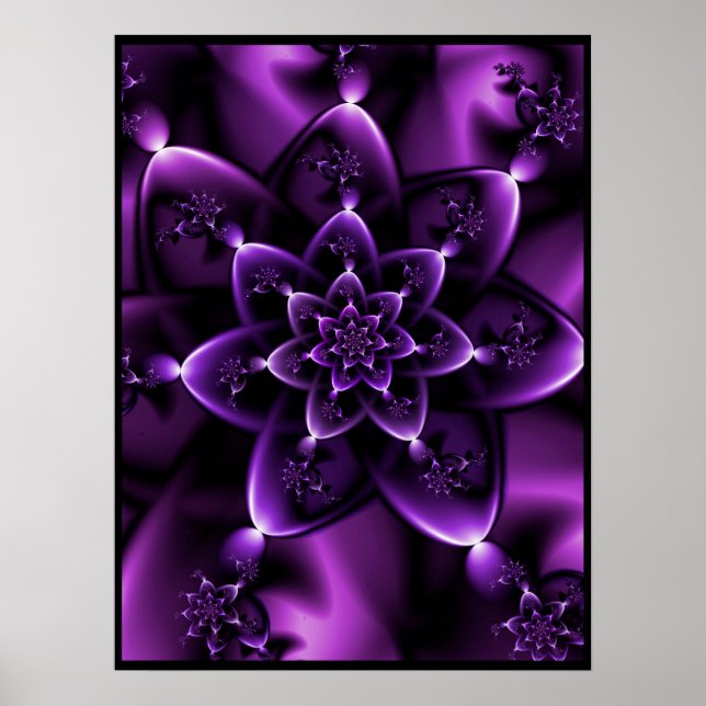 Poster Rosa Roxo Fractal (Frente)