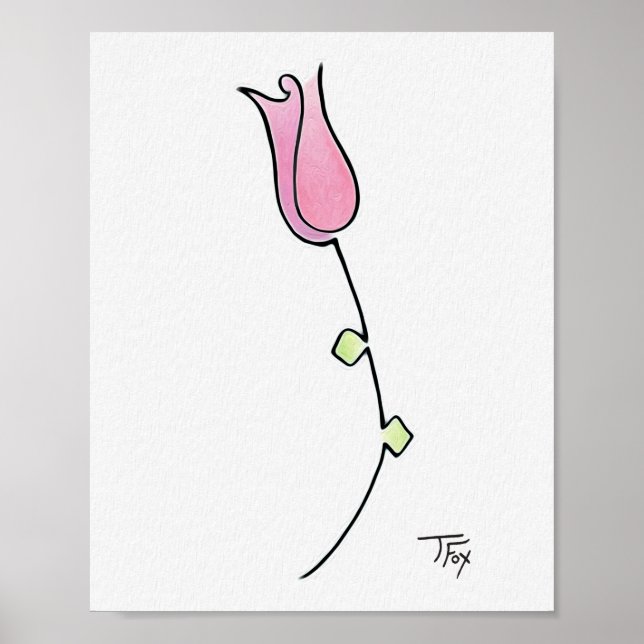 Poster Rosa simples (Frente)