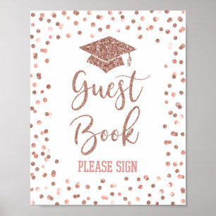 Poster Rosa - Sinal de Graduação de Livro de Convidado 