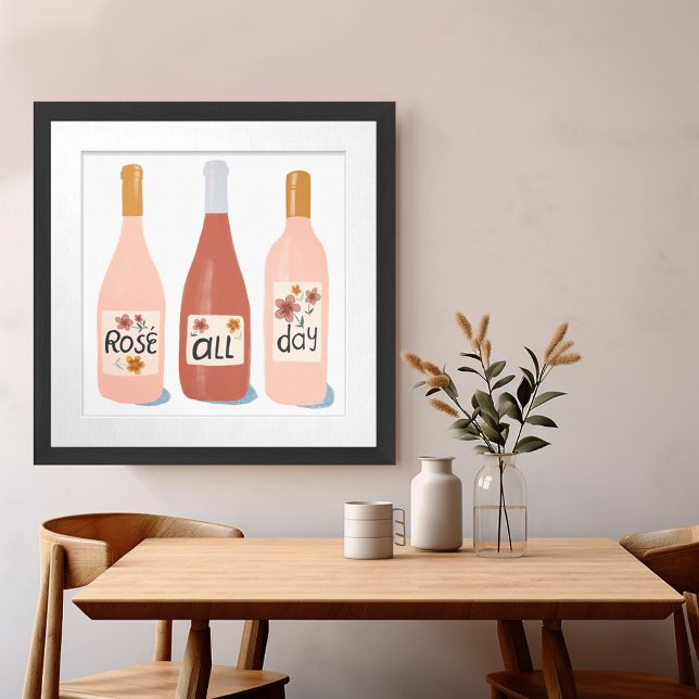 Poster Rosa TODO O Dia dos Vinhos (Rose ALL Day Wine Lovers Poster
)