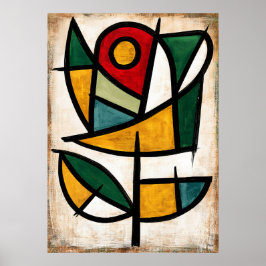 Poster Rosa Verde Midori Bara Abstração Tribal