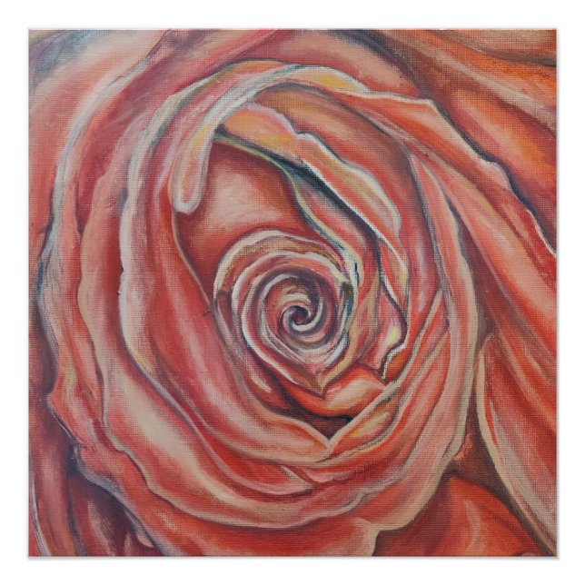 Pôster Rosa vermelha central (Frente)