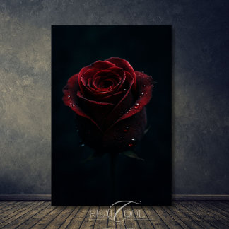 Poster Rosa Vermelha Escura Fotografia Artística de Natur