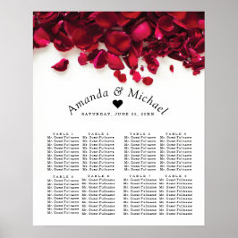 Poster Rosa vermelha Petals Gráfico de Casamento