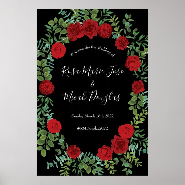 Poster Rosa vermelha Wedding (Frente)