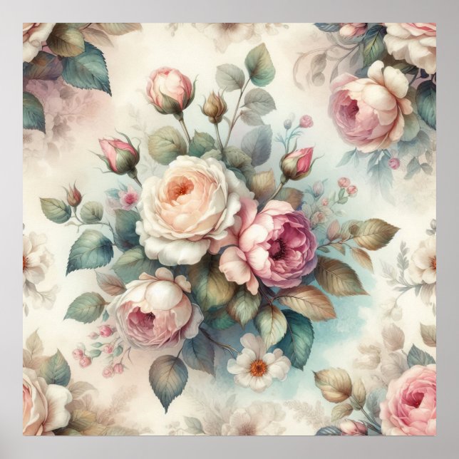 Poster Rosa Vintage Chic (Frente)