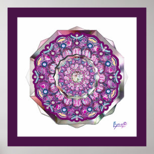 Poster Rosace vermelho cardinal