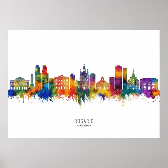 Poster Rosario Argentina Skyline (Frente)