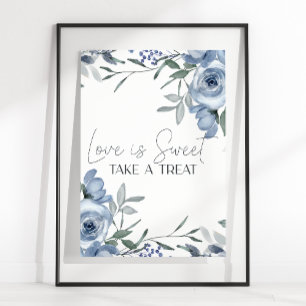 Poster Rosas Azuis Empoeiradas Flores Casamento O Amor É