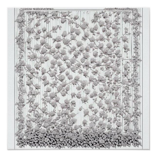 Pôster Rosas brancas A (Frente)