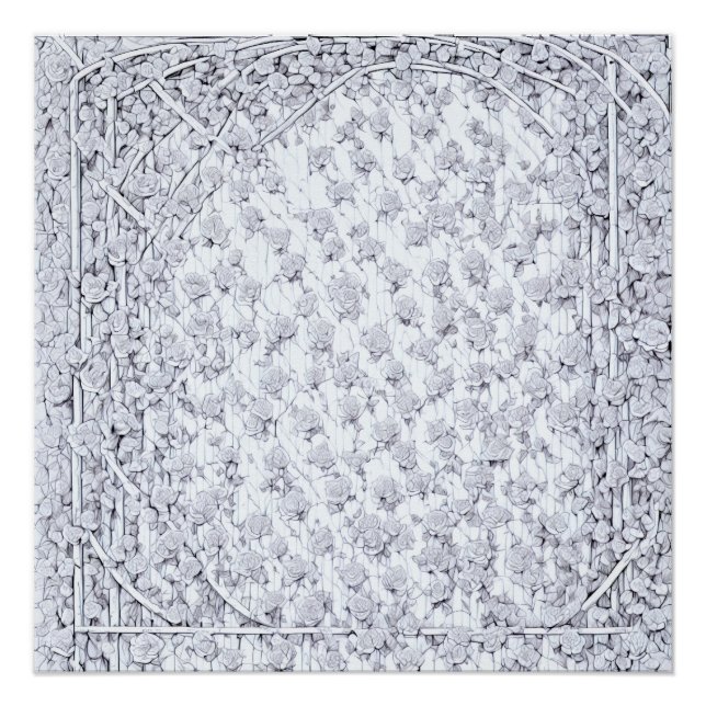 Pôster Rosas brancas B (Frente)