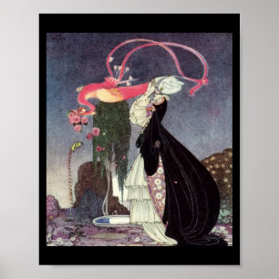 Poster Rosas cor-de-rosa de um pavão