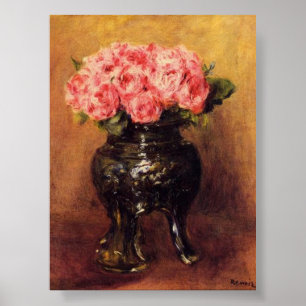 Poster Rosas cor-de-rosa na China Vase - Renoir