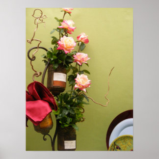 Poster Rosas da sala de jantar