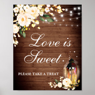 Poster Rosas de Blush Bar de Deserto de Casamento Verde F