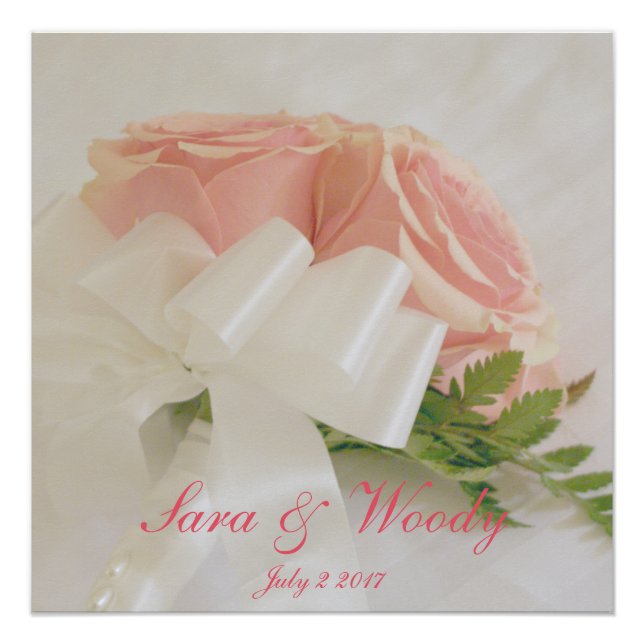 Pôster Rosas de Casamento Rosa (Frente)