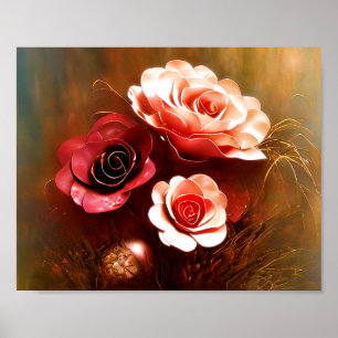 Poster Rosas de cobre vibrante