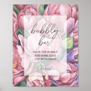 Poster Rosas de pedras aquáticas - bar espumante