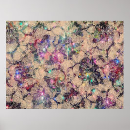 Pôster Rosas de rendas bonito