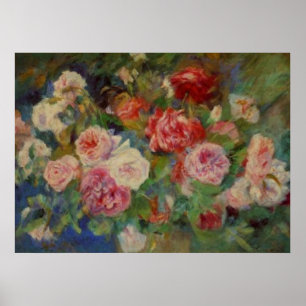 Poster Rosas de Renoir em uma vida estática de Vase