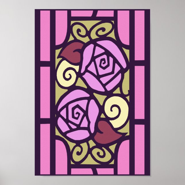 Poster Rosas Deco a rosa (Frente)