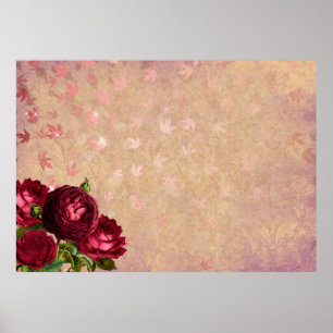 Poster Rosas deixam a imagem de fundo ouro